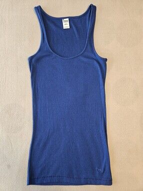 Victoria's Secret PINK 2010s Style Long Layering Basic Rib Tank Top, Size L, EUC